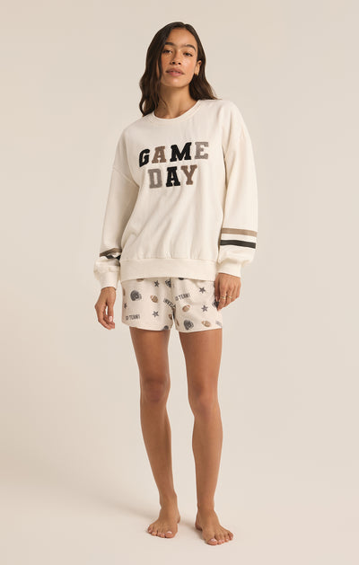 Z Supply Top - Game Day Sweatshirt - Bone