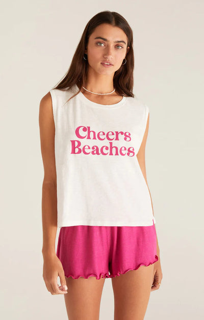 Z Supply Top - Cheers Tank - White