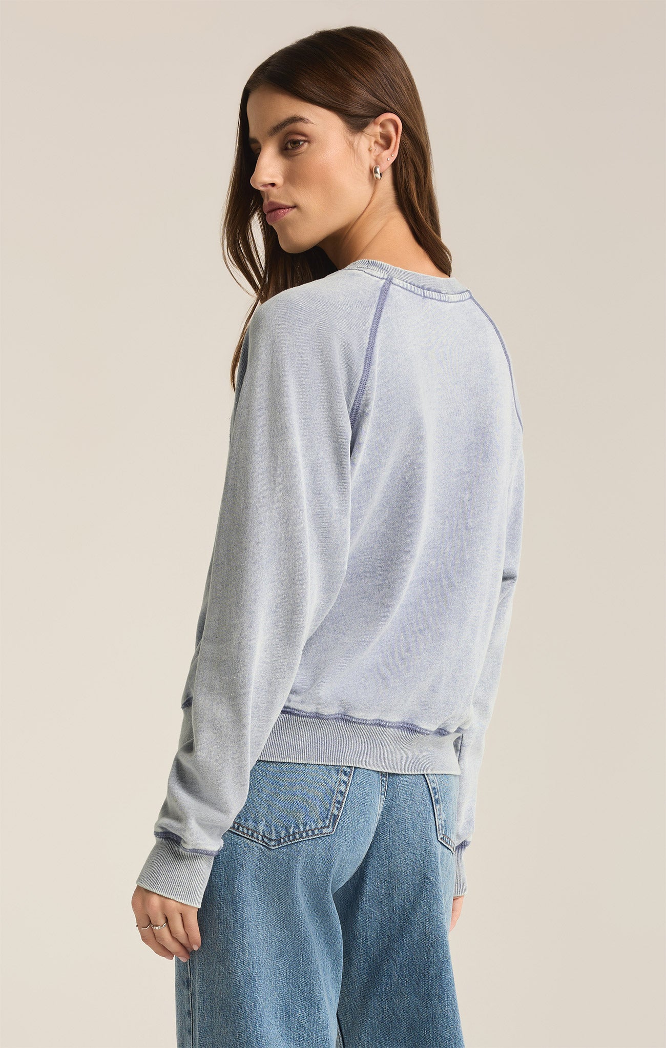 Z Supply Top - Saladana Sweatshirt - Washed Indigo