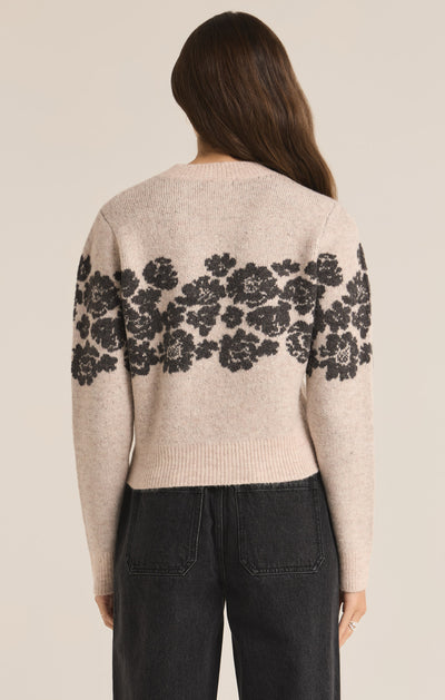 Z Supply Top - Marisol Floral Sweater - Oatmeal