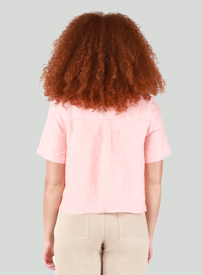 Dex Top - Short Sleeve Shirt - Peach - MEDIUM