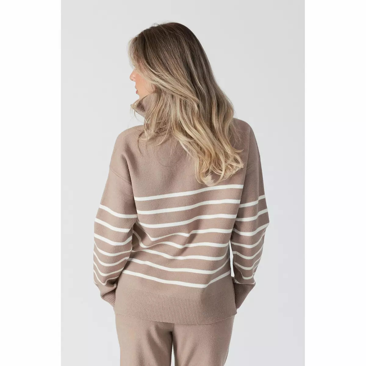 Lyla+Luxe Top - Bobbi Stripe Sweater - Caramel /White