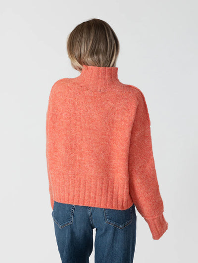 Lyla+Luxe Top - Calli Mock Neck - Coral