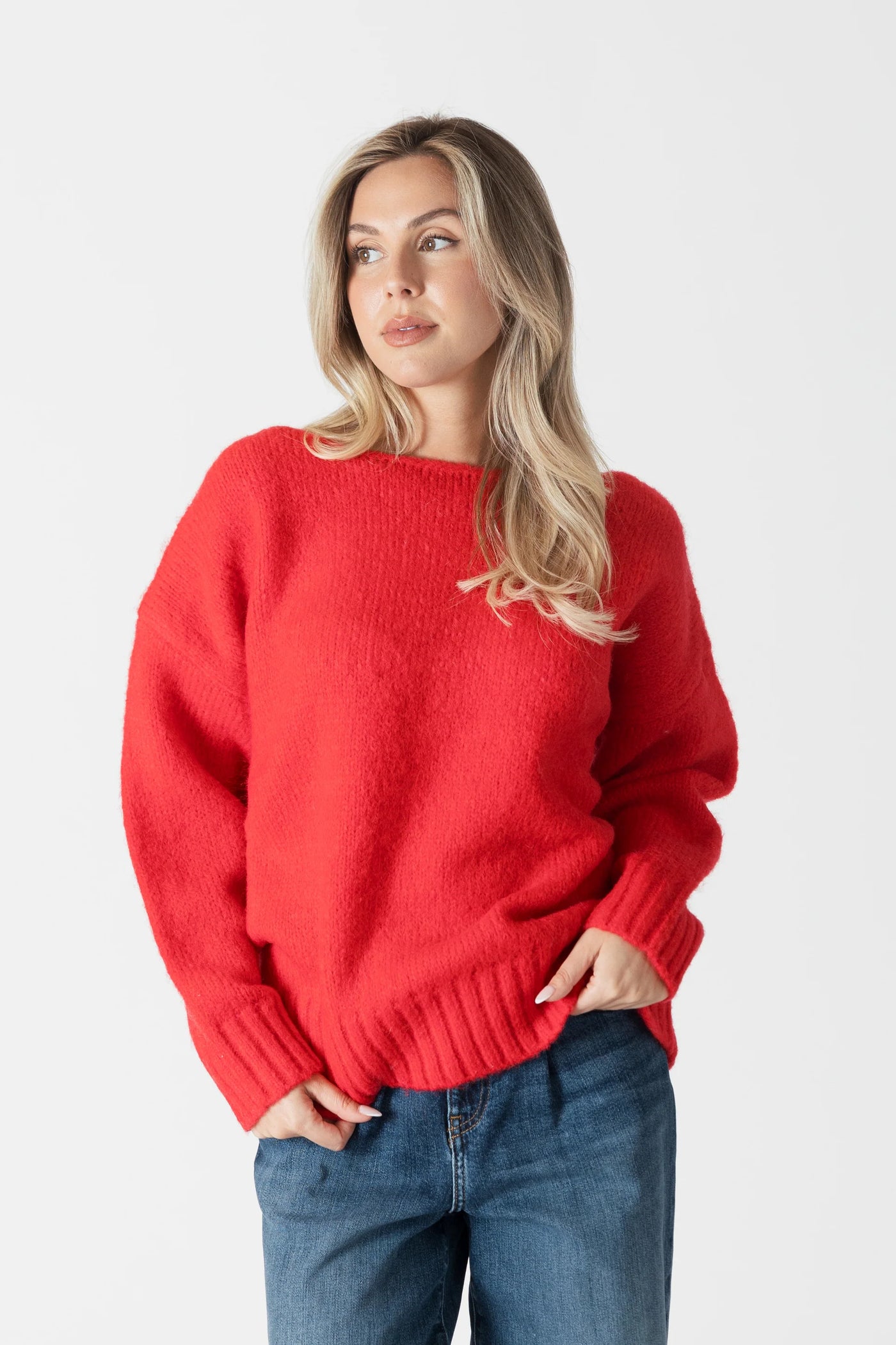 Lyla+Luxe Top - Cinna Boat Neck - Red