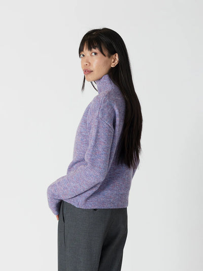 Lyla+Luxe Top - Mabel Lightweight Sweater - Purple /Blue Mix