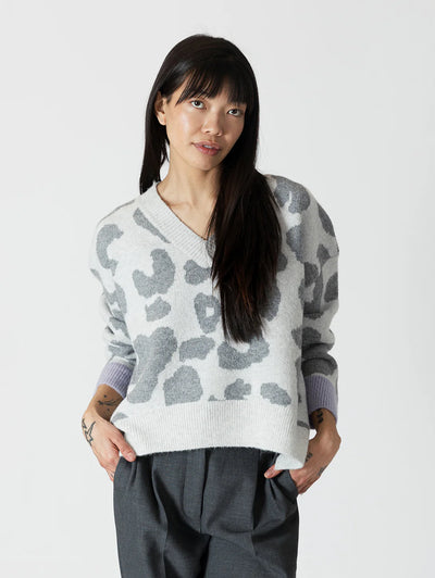 Lyla+Luxe Top - Ocean Animal Print - Grey /Lavender