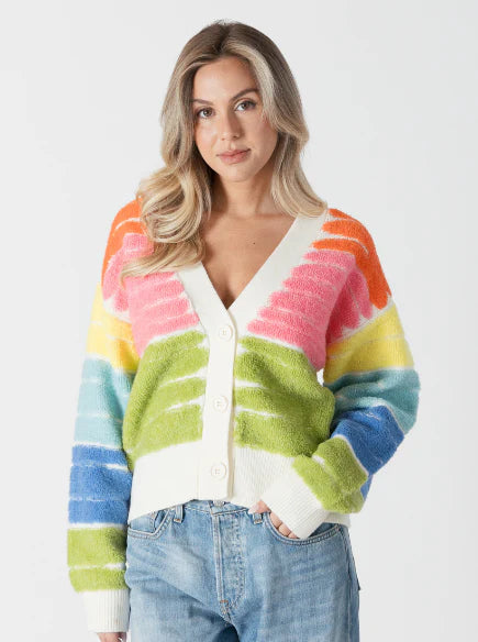 Lyla+Luxe Top - Lana Sherpa Cardi - Multi - MEDIUM