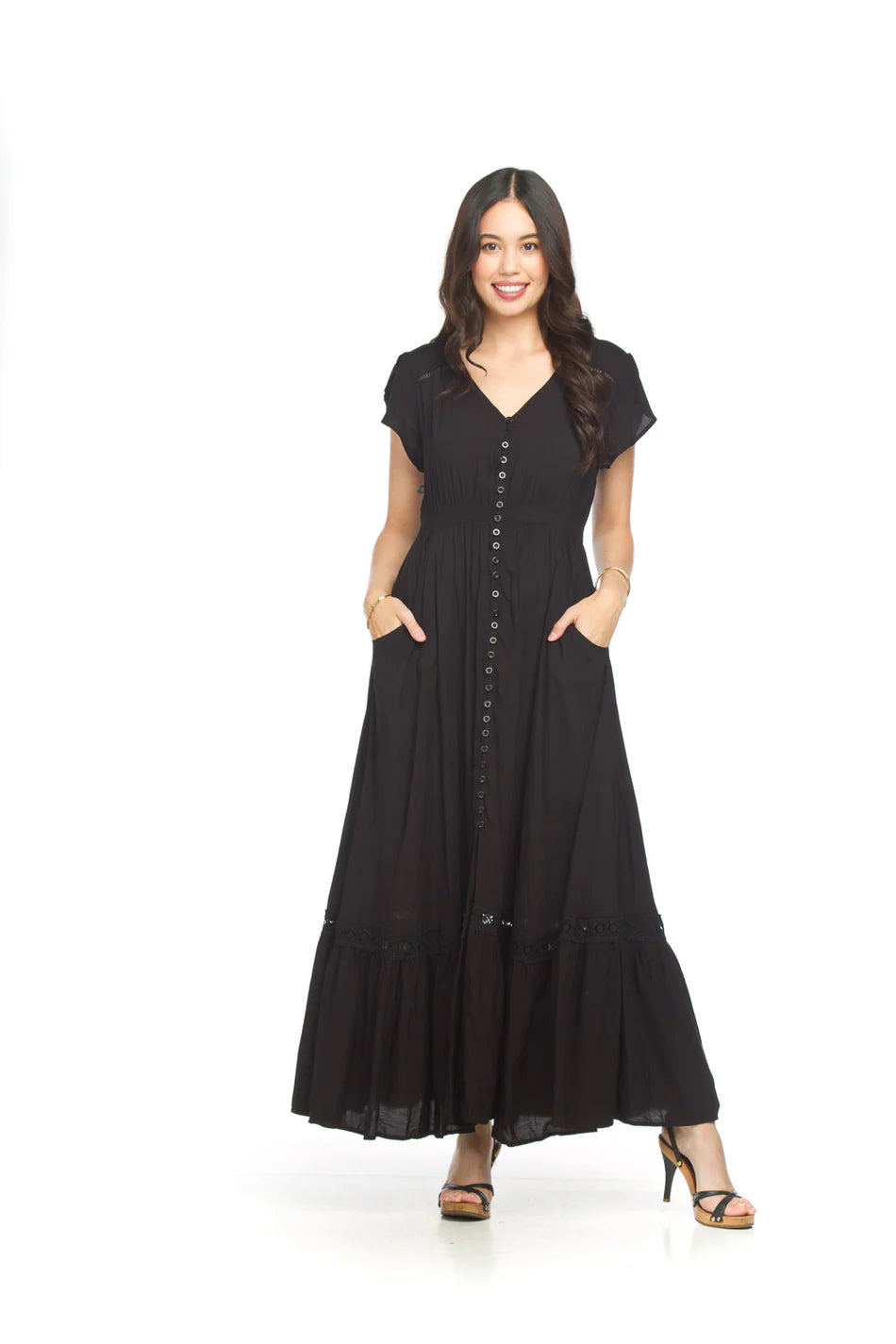 Papillon Dress - Solid Maxi - Black