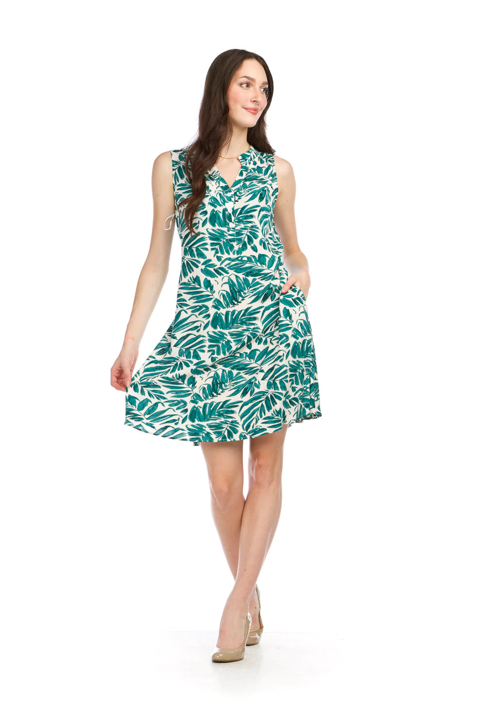 Papillon Dress - Tropical Print - Green