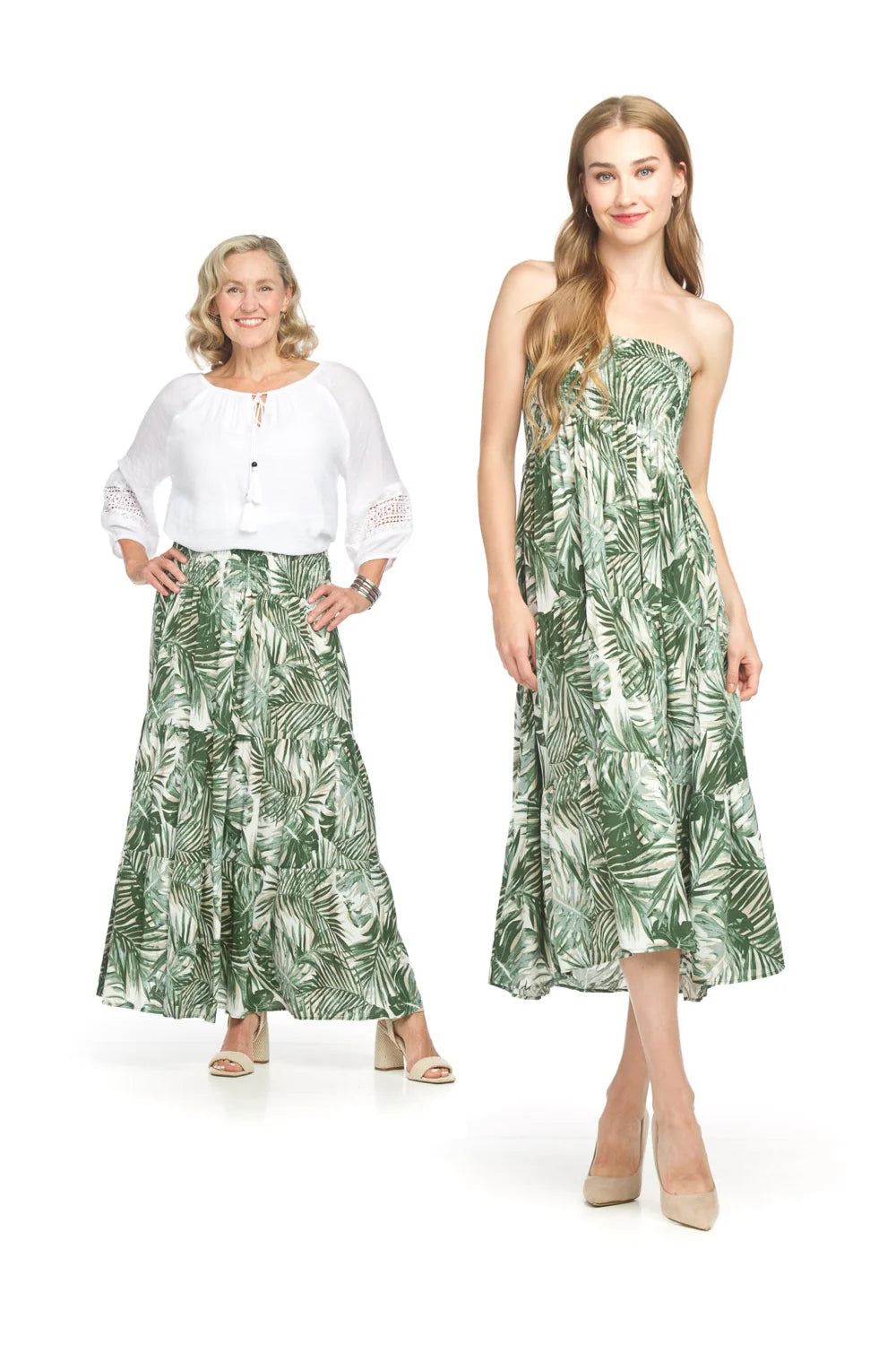 Papillon Skirt - Tiered Maxi Combo - Green