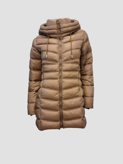 Point Zero Coat - Mid Weight Puffer - Camel