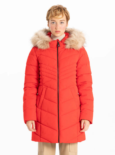 Point Zero Coat - Arnetta Puffer - Red