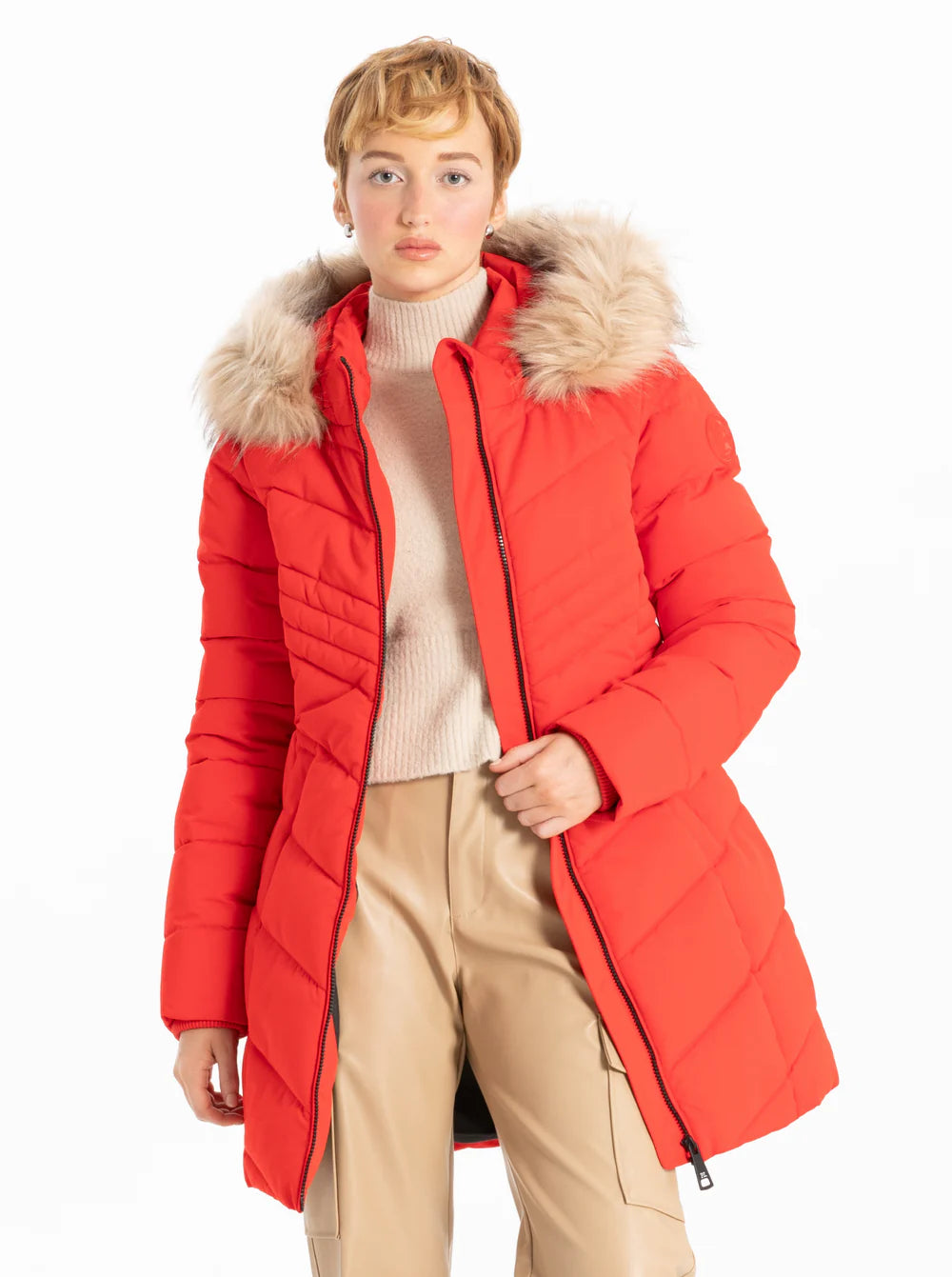 Point Zero Coat - Arnetta Puffer - Red