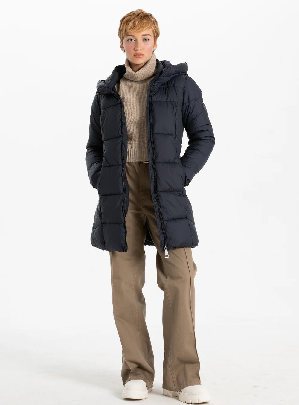 Point Zero Coat - Hooded Puffer - Navy 8368600