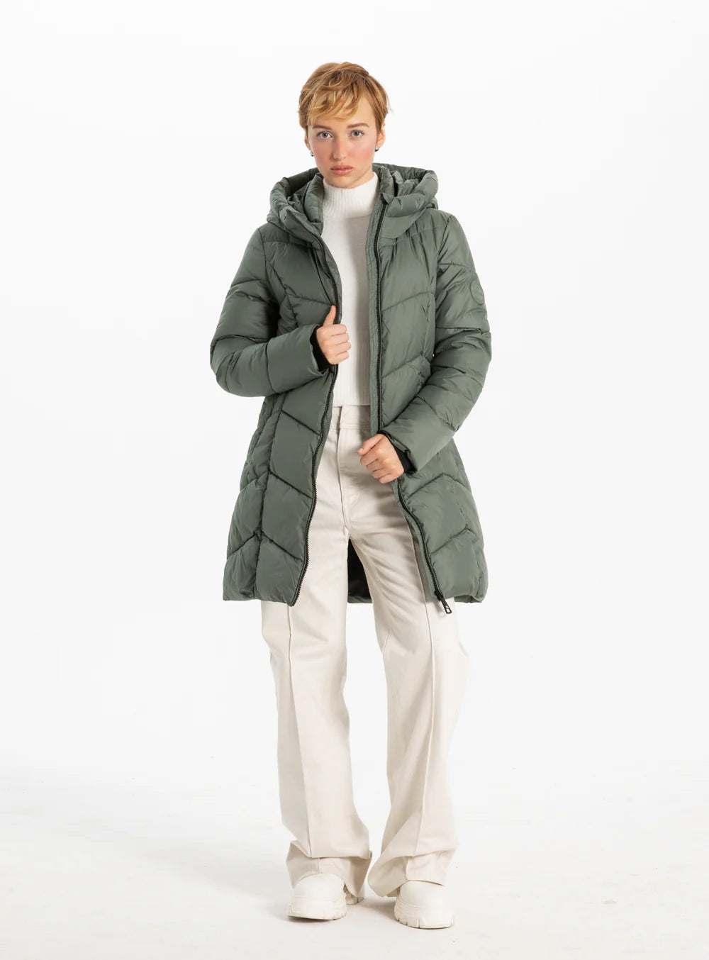 Point Zero Coat - Long Puffer - Moss 8368605