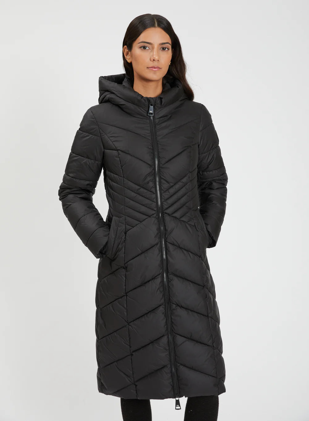 Point Zero Coat - Quilted Maxi - Black