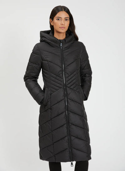 Point Zero Coat - Quilted Maxi - Black