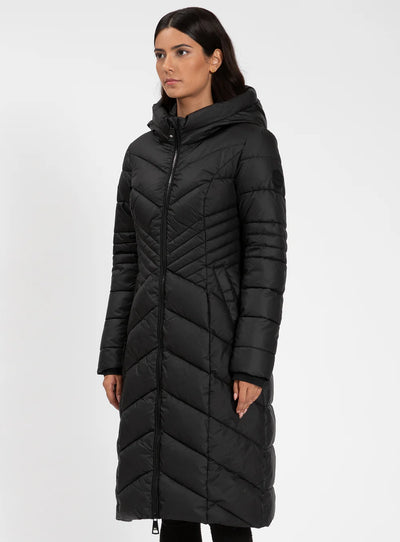 Point Zero Coat - Quilted Maxi - Black
