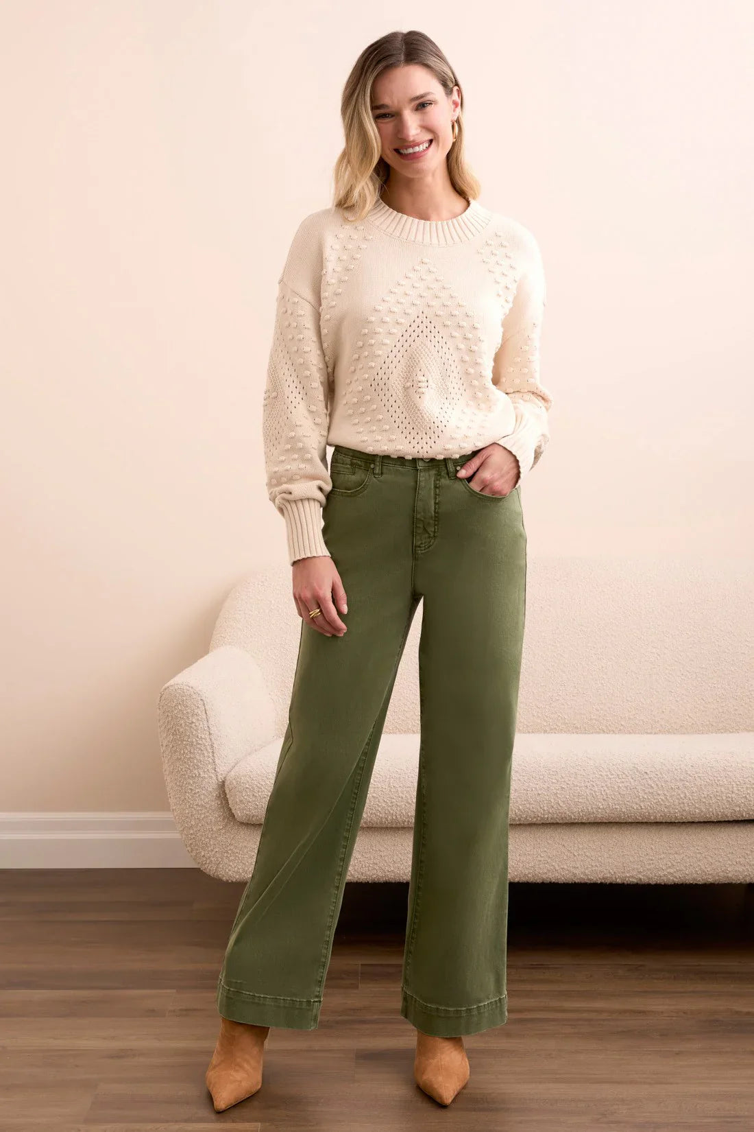 Tribal Pant - Wide Leg Stretch - Chive