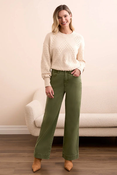 Tribal Pant - Wide Leg Stretch - Chive