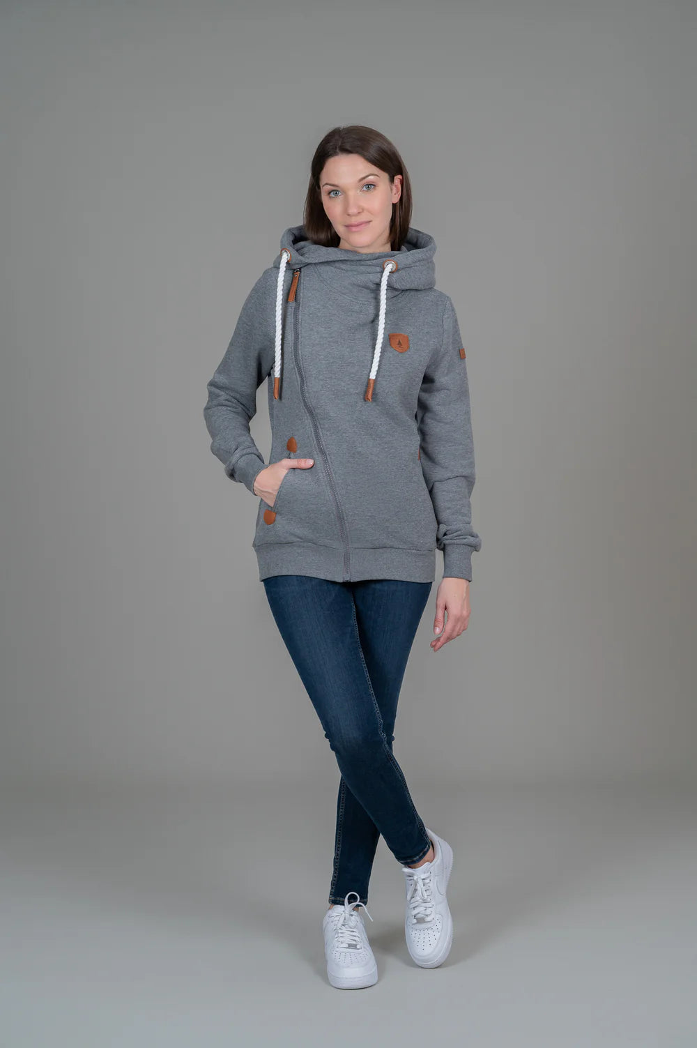 Wanakome Top - Athena Hoodie - Dark Heather Grey