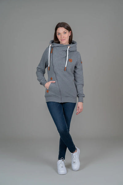 Wanakome Top - Athena Hoodie - Dark Heather Grey