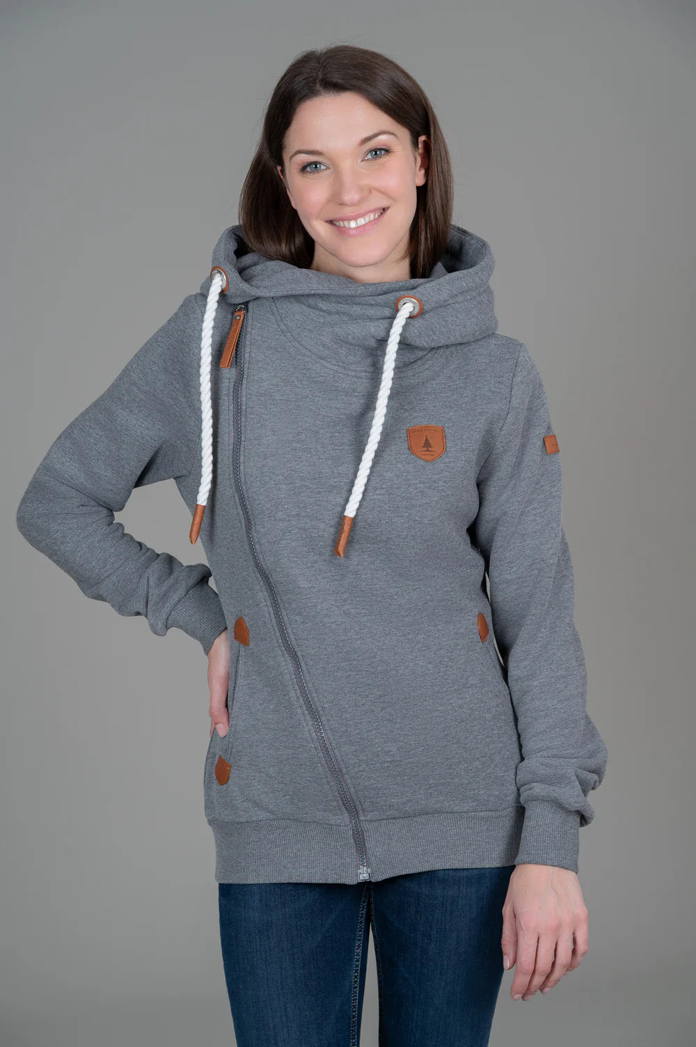 Wanakome Top - Athena Hoodie - Dark Heather Grey