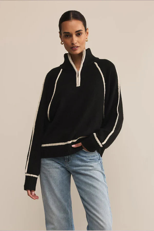 Z Supply Top - Alps 1/2 Zip - Black