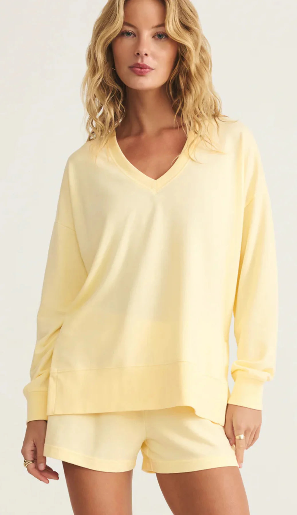 Z Supply Top - V-Neck Weekender - Mellow Yellow