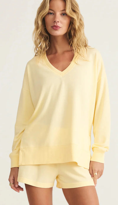 Z Supply Top - V-Neck Weekender - Mellow Yellow