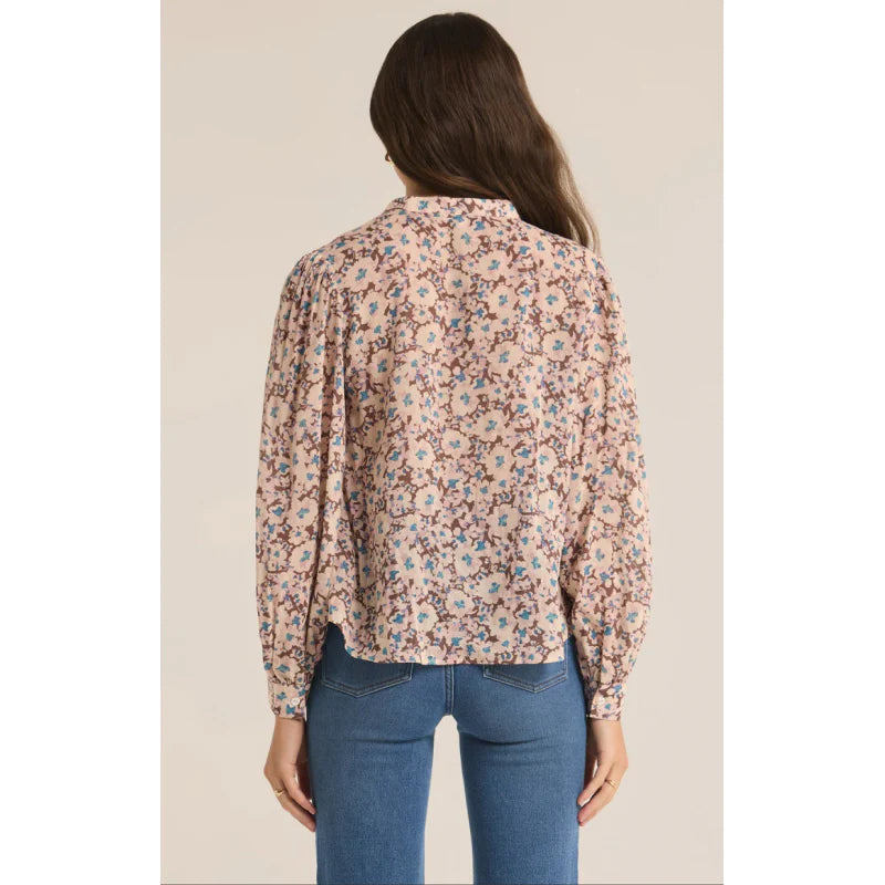 Z Supply Top - Esme Floral Blouse - Latte