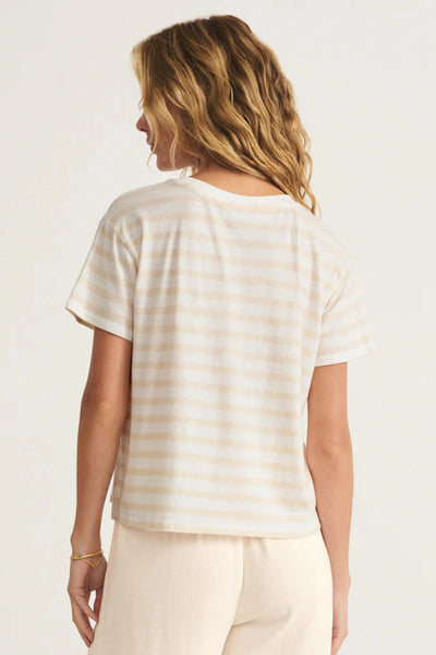 Z Supply Top - Go To Stripe Tee - Panna Cotta