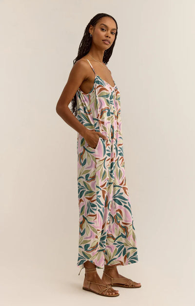 Z Supply Jumpsuit - Cantina Print  - Sandshell