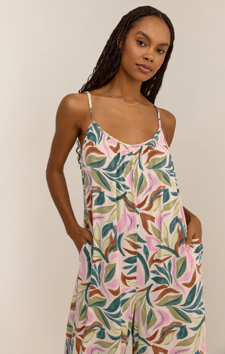 Z Supply Jumpsuit - Cantina Print  - Sandshell