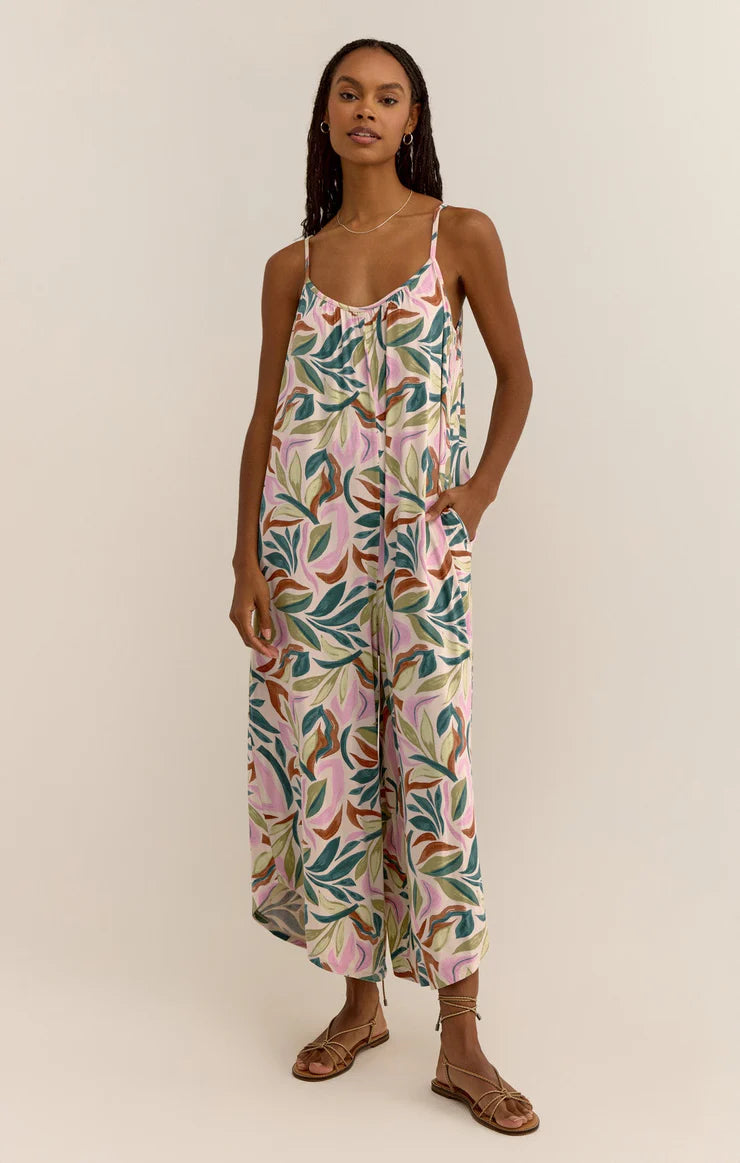 Z Supply Jumpsuit - Cantina Print  - Sandshell