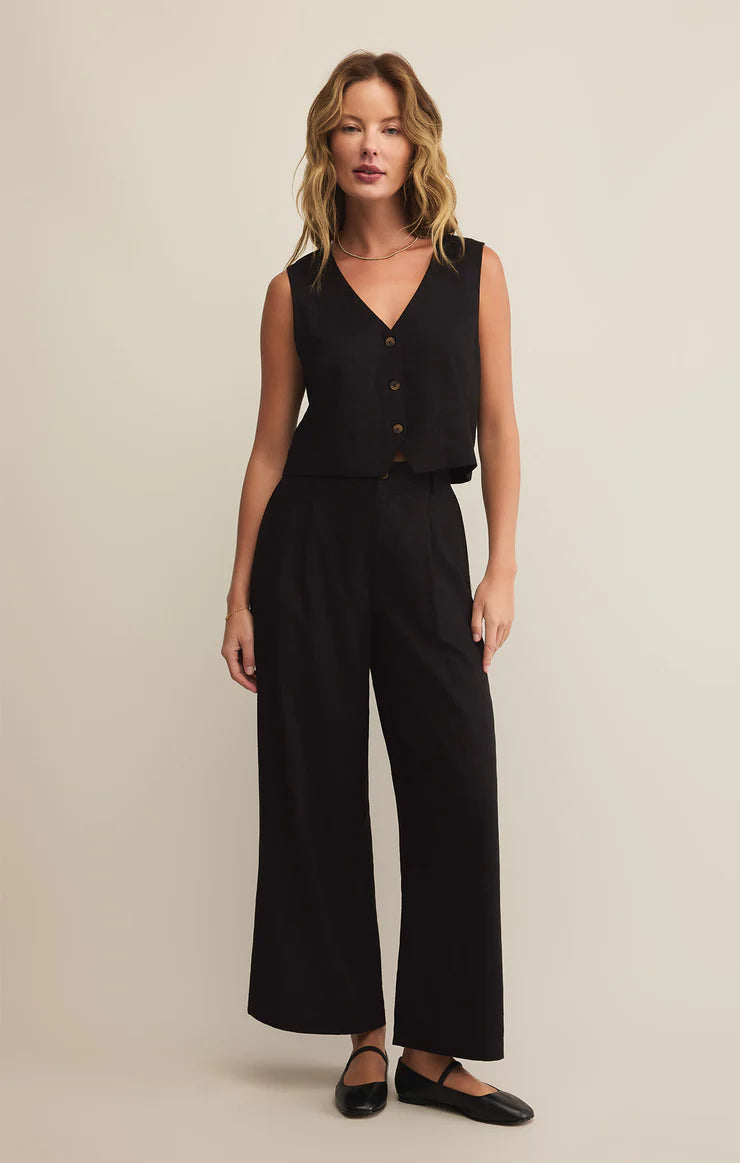 Z Supply Pant - Topanga Linen - Black