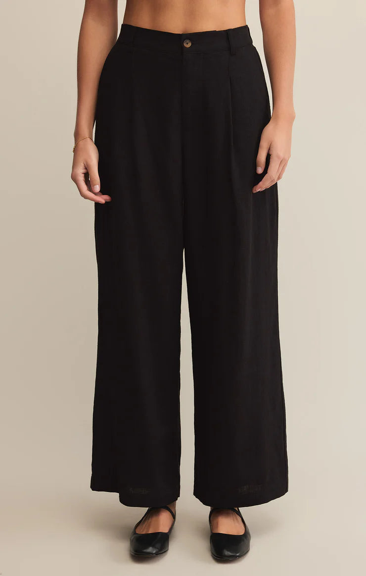 Z Supply Pant - Topanga Linen - Black