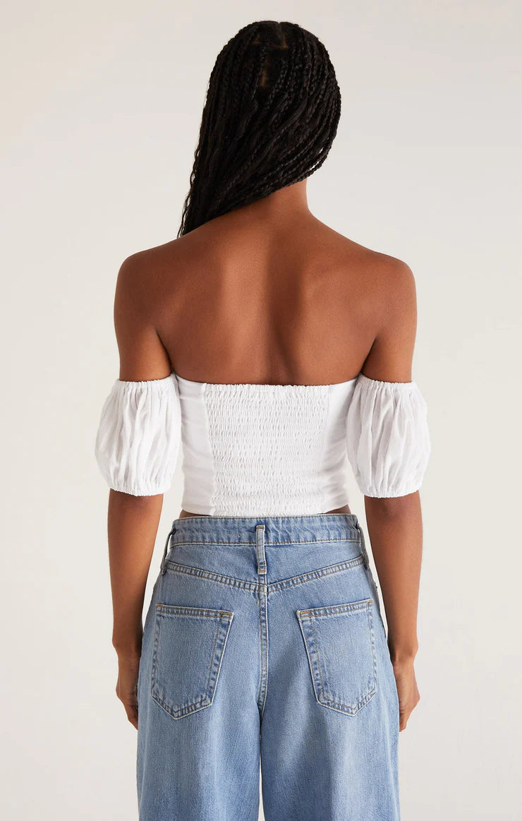 Z Supply Top - Xenia Off Shoulder - White