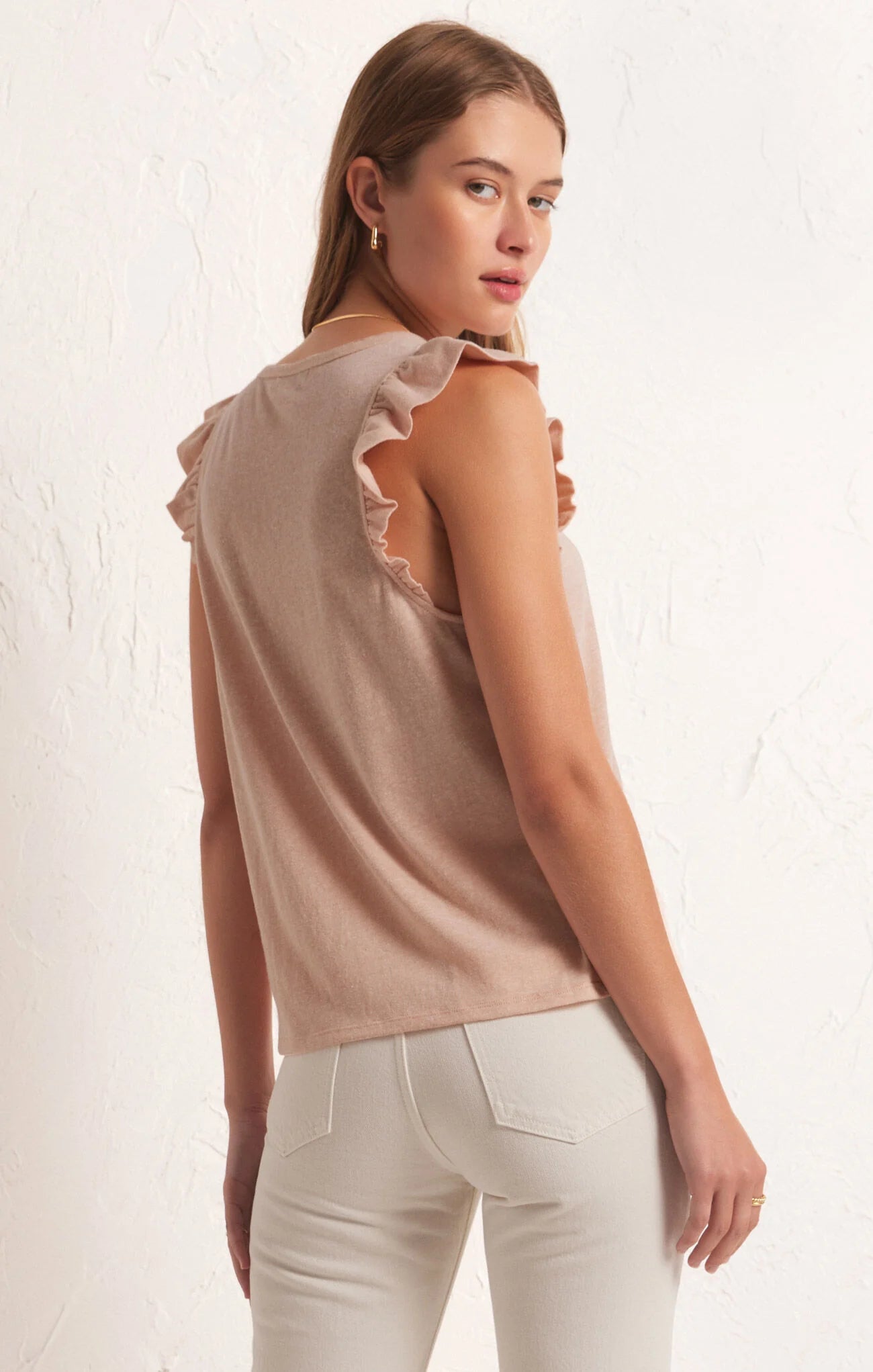 Z Supply Top - Marielle Flutter Tank - Pink