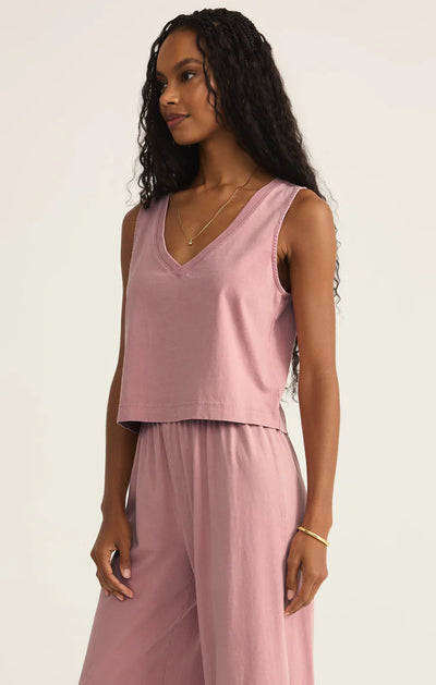 Z Supply Top - Sloane V-Neck - Pink Smoke