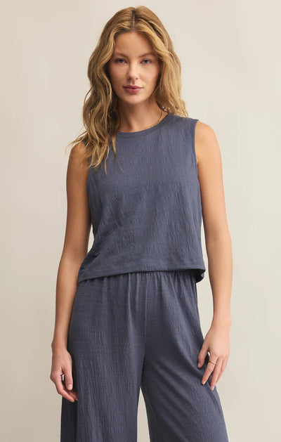 Z Supply Top - Sloane Textured Tank - Blue