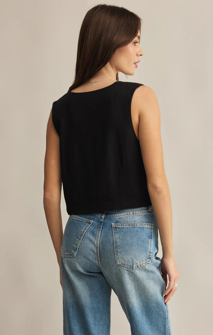 Z Supply Top - Marta Vest - Black