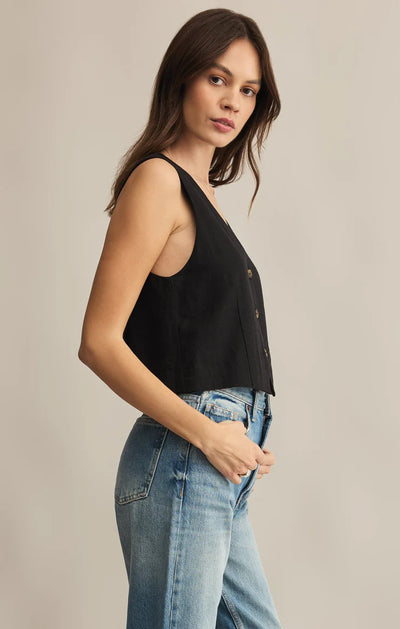 Z Supply Top - Marta Vest - Black