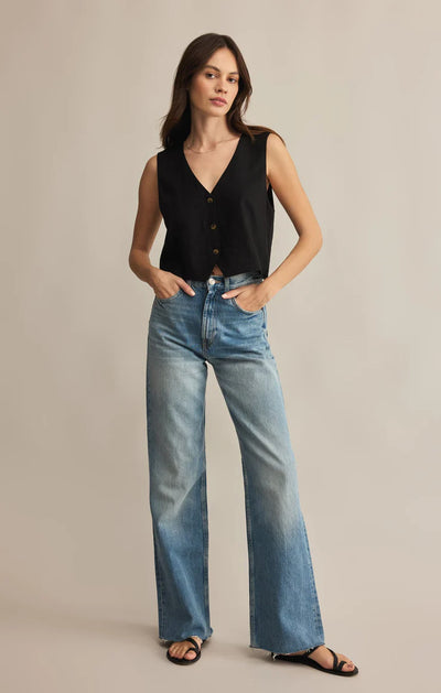 Z Supply Top - Marta Vest - Black