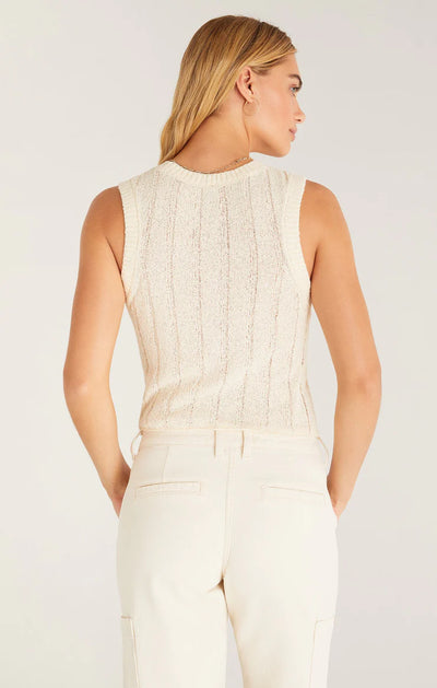Z Supply Top - Piper Sweater Tank - White