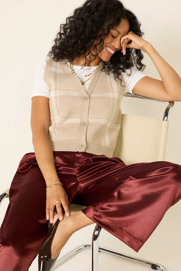 Z Supply Top - Oliver Plaid Vest - Crystal