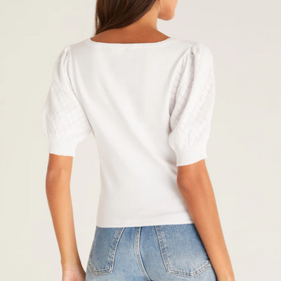 Z Supply Top - Puff Sleeve - White