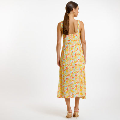 Art Love Dress - Ivanne Floral Midi - Yellow