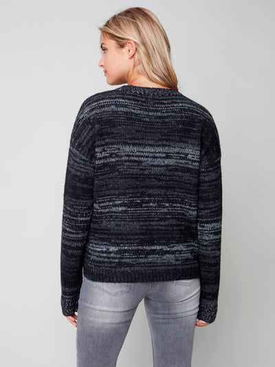 Charlie B Top - Cable Knit Sweater - Black - SMALL