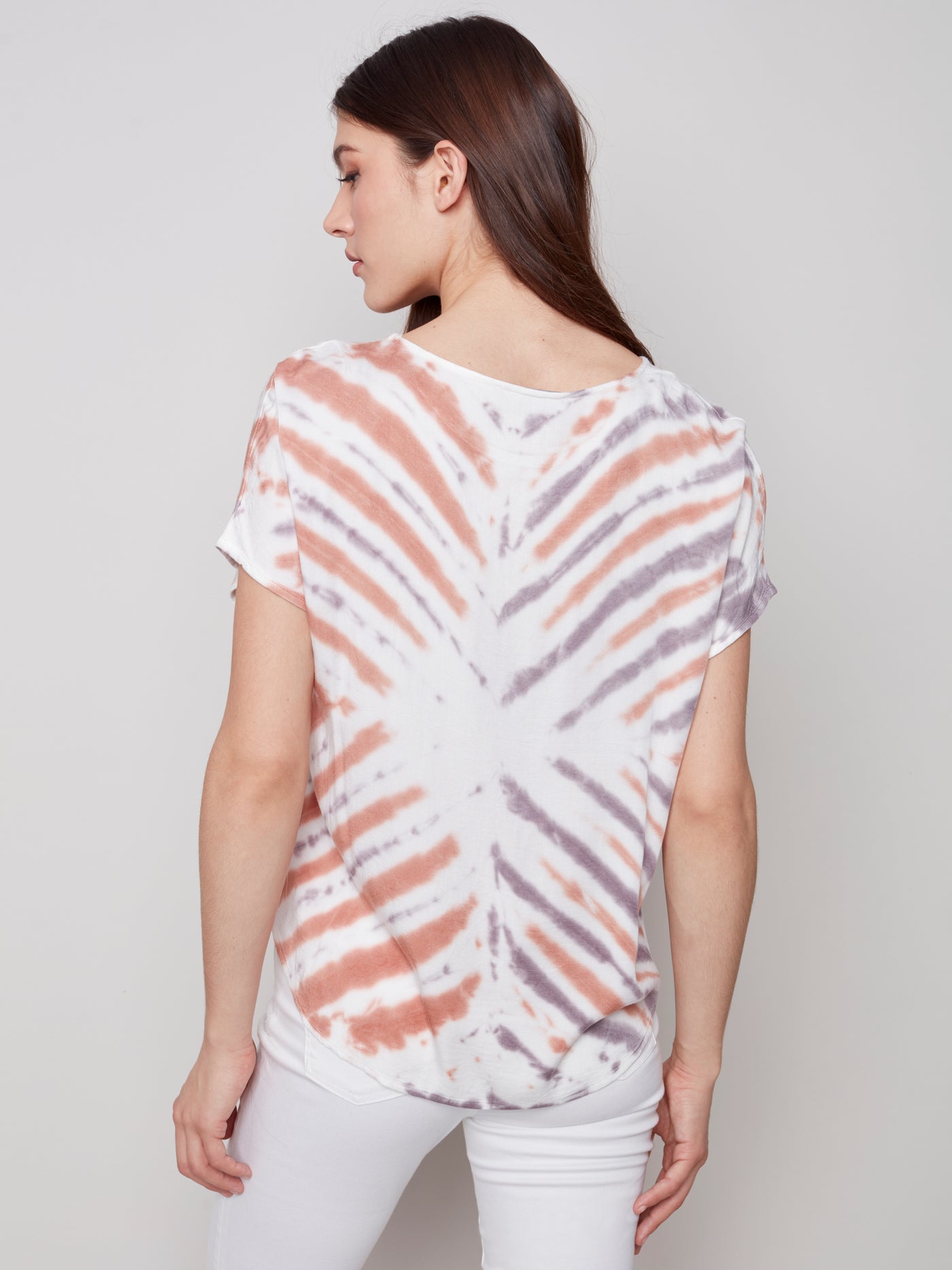 Charlie B Top - Tie Die Jersey - Pink Nougat